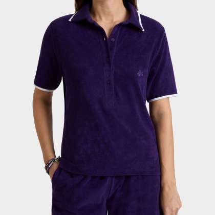 Vilebrequin - Solid Frottee-polohemd Für Damen - Polohemd - Lizea - Violett - Größe M – Bild 3