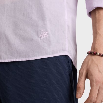 Vilebrequin - Leichtes Solid Unisex-hemd Aus Baumwollvoile - Hemd - Caracal - Rosa - Größe XL – Bild 5