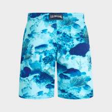 Vilebrequin - Lange Coral Reef Stretch-badeshorts Für Herren - Bademode - Okorise - Blau - Größe M