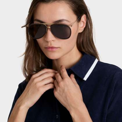 Vilebrequin - Unisex Maplewood Pilotensonnenbrille - Sonnenbrille - Vol2nuit - Gelb - Größe OSFA – Bild 3