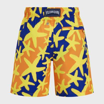 Vilebrequin - Ultraleichte Und Verstaubare Starlight Badeshorts Für Jungen - Bademode - Jihin - Orange - Größe 6 – Bild 2