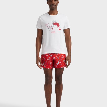 Vilebrequin - Whales Love T-shirt Aus Bio-baumwolle Für Herren - T-shirt - Thom - Weiss - Größe XXL – Bild 3