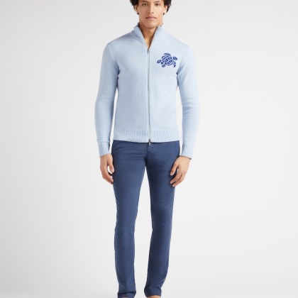 Vilebrequin - Turtle Pulloverjacke Aus Kaschmir Und Wolle Für Herren - Pullover - Juan - Blau - Größe L – Bild 3