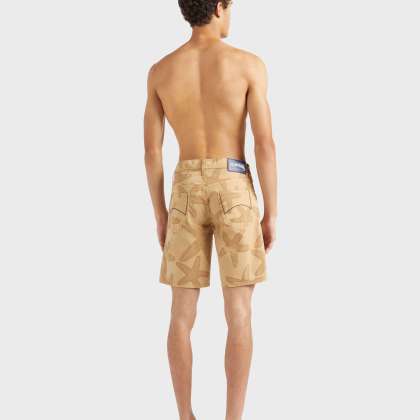Vilebrequin - Gabardine-bermudashorts Mit Starfish Darkening-print Für Herren - Bermuda - Garonne - Marone - Größe 34