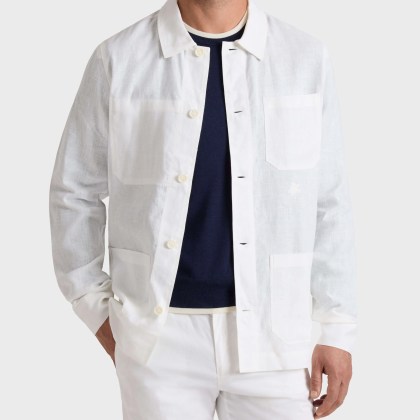 Vilebrequin - Herren-leinen-overshirt Uni - Jacke - Corentin - Weiss - Größe XXL – Bild 3