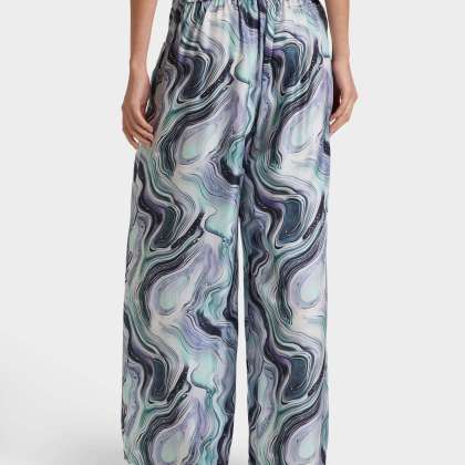 Vilebrequin - Marble Seidenhose Mit Weitem Bein Für Damen - Hose - Ling - Weiss - Größe M – Bild 4