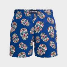 Vilebrequin - Kurze Día De Muertos Stretch-badeshorts Für Herren - Bademode - Monrise - Blau - Größe XL