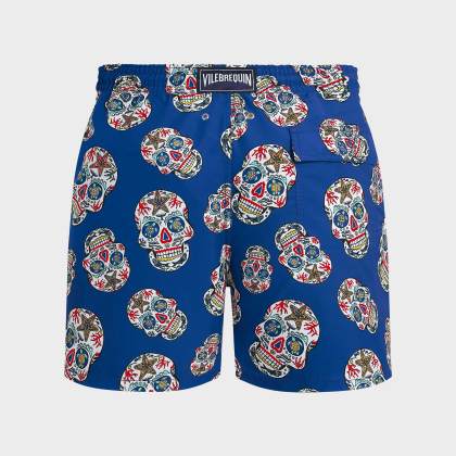 Vilebrequin - Kurze Día De Muertos Stretch-badeshorts Für Herren - Bademode - Monrise - Blau - Größe L – Bild 2