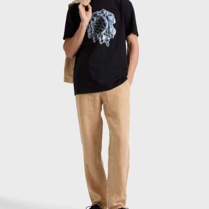 Vilebrequin - Solid Leinenhose In Regulärer Passform Für Herren - Hose - Parc - Marone - Größe XL – Bild 3