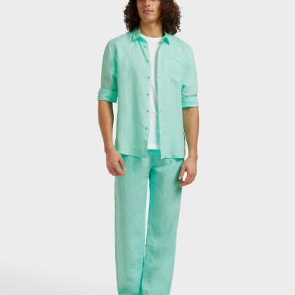 Vilebrequin - Solid Weite Leinenhose Für Herren - Hose - Pacha - Grün - Größe XXXL – Bild 5