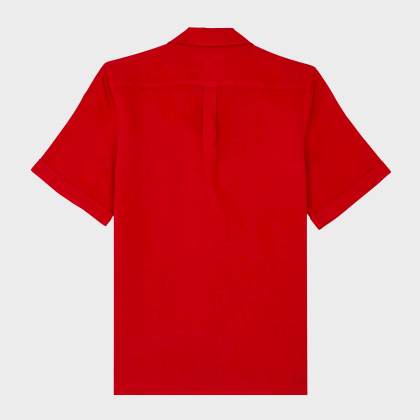 Vilebrequin - Solid Bowling-hemd Aus Leinen Für Herren - Hemd - Charli - Rot - Größe M – Bild 2