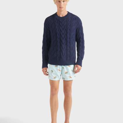 Vilebrequin - Herren Zopfmuster-baumwollpullover - Pullover - Philippe - Blau - Größe XXL – Bild 3