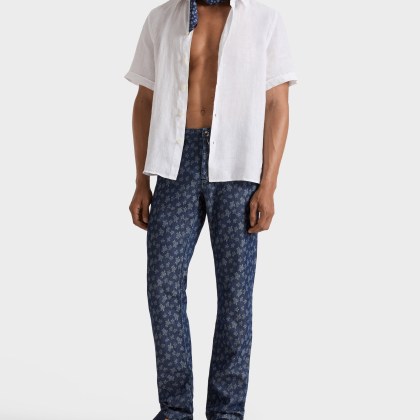 Vilebrequin - Ronde Des Tortues Jacquard Hose Aus Leichtem Denim Für Herren - Jeanshose - Gbetta18 - Blau - Größe 30