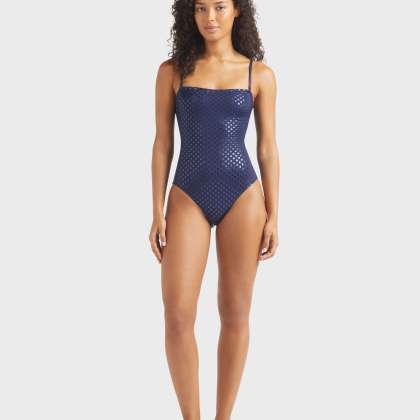 Vilebrequin - Relief Sparkling Bustier-badeanzug Für Damen - Bademode - Facette - Blau - Größe XL – Bild 3