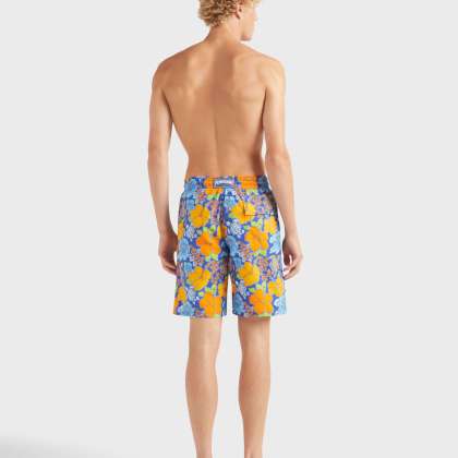 Vilebrequin - Lange Badeshorts Mit Ronde Des Tortues-logo Für Herren - Bademode - Okoa - Blau - Größe M