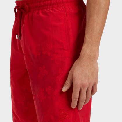 Vilebrequin - Mit Wasser Reagierende, Lange Ronde Des Tortues Badeshorts Für Herren - Bademode - Okoa - Rot - Größe M – Bild 6