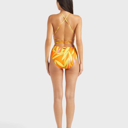 Vilebrequin - Rückenfreier Madrague Badeanzug Für Damen - Bademode - Hydra - Orange - Größe XL