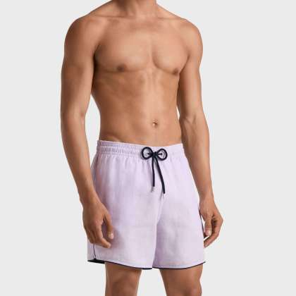 Vilebrequin - Solid Badeshorts Aus Leinen Für Herren - Bademode - Mallorca - Violett - Größe M