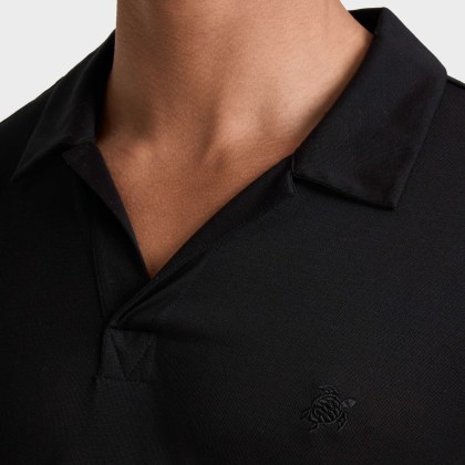 Vilebrequin - Einfarbiges Polohemd Aus Tencel Für Herren - Polohemd - Pirinol - Schwarz - Größe S – Bild 5