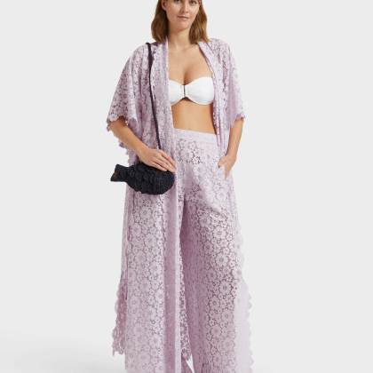 Vilebrequin - Damenhose Aus Blumenspitze - Hose - Prune - Rosa - Größe M – Bild 5