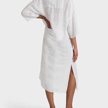 Vilebrequin - Women Linen Kaftan Solid - Kaftan - Logan - Weiss - Größe L/XL – Bild 4