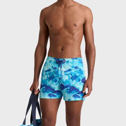 Vilebrequin - Kurze Coral Reef Stretch-badeshorts Für Herren - Bademode - Monrise - Blau - Größe 4XL – Bild 3