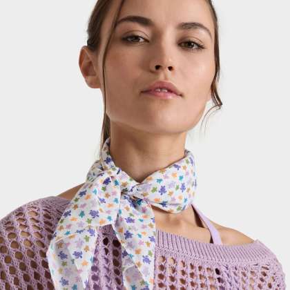 Vilebrequin - Micro Ronde Des Tortues Schal Aus Baumwollvoile - Halstuch - Bandano - Weiss - Größe OSFA – Bild 3