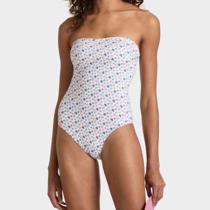 Vilebrequin - Micro Ronde Des Tortues Bustier-badeanzug Für Damen - Bademode - Facette - Weiss - Größe L – Bild 3