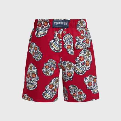 Vilebrequin - Badeshorts Für Jungen Día De Muertos - Bademode - Jim - Rot - Größe 4 – Bild 2