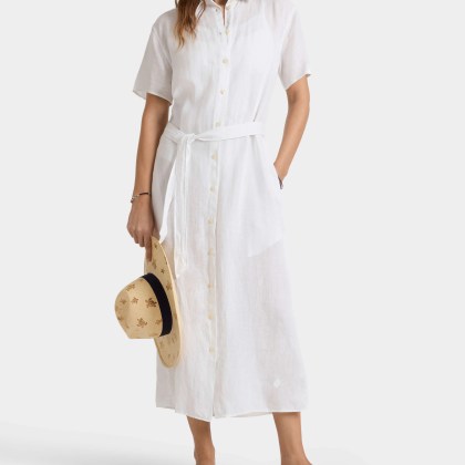 Vilebrequin - Solid Hemdkleid Aus Leinen Für Damen - Kleid - Luciane - Weiss - Größe M – Bild 3