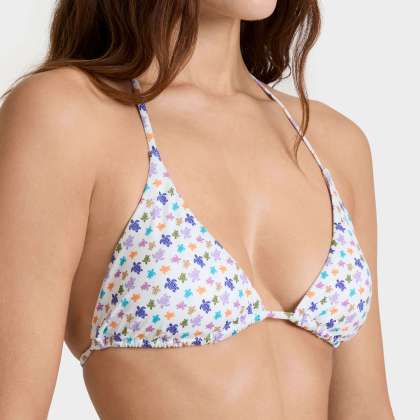 Vilebrequin - Micro Ronde Des Tortues Triangel-bikinioberteil Für Damen - Bademode - Fleur - Weiss - Größe XS – Bild 4
