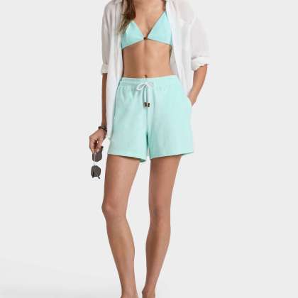 Vilebrequin - Solid Frottee-shorts Für Damen - Shorty - Liona - Blau - Größe S – Bild 3