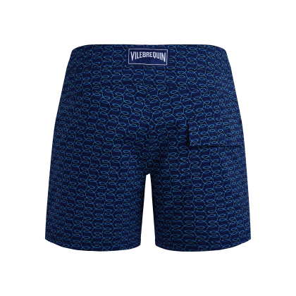 Vilebrequin - Kurze Fish Net Badeshorts Mit Flachem Bund Für Herren - Bademode - Menise - Blau - Größe XXXL