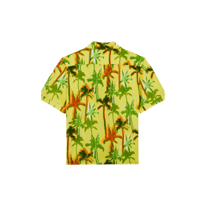 Vilebrequin Palms Offset Hemd Aus Baumwolle Für Herren - Charli - Gelb - Größe M