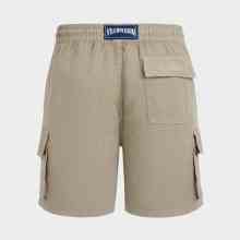 Vilebrequin - Einfarbige Leinen-bermudashorts Mit Cargotaschen Für Herren - Bermuda - Baie - Beige - Größe XXL