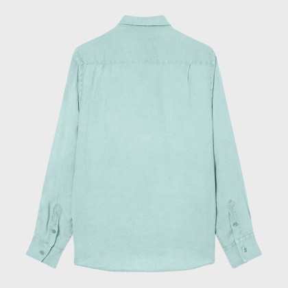 Vilebrequin - Einfarbiges Hemd Aus Leinen Für Herren - Hemd - Caroubis - Grün - Größe S – Bild 2