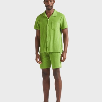 Vilebrequin - Solid Unisex-bowling-hemd Aus Baumwolle - Hemd - Charli - Grün - Größe XXL – Bild 3