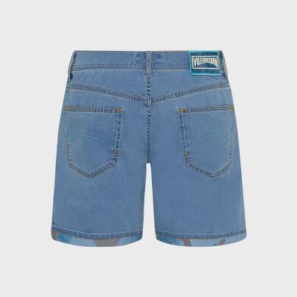 Vilebrequin - Starfish And Turtles Badeshorts Aus Denim Für Herren - Bermuda - Garonne - Blau - Größe 40