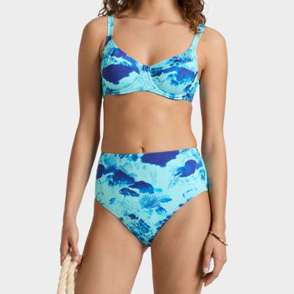 Vilebrequin - Coral Reef Bikinihose Mit Hohem Bund Für Damen - Bademode - Frosty - Blau - Größe S – Bild 3