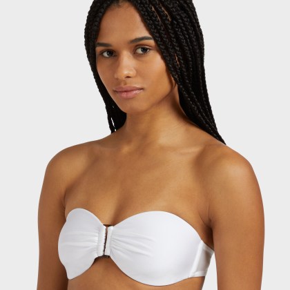 Vilebrequin - Shiny Stretch Solid Bandeau-bikinioberteil Für Damen - Bademode - Lune - Weiss - Größe S – Bild 5