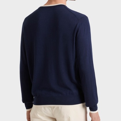 Vilebrequin - Rundhalspullover Aus Kaschmir, Seide Und Merinowolle Für Herren - Pullover - Pierre - Blau - Größe L – Bild 4