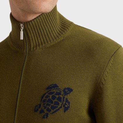 Vilebrequin - Turtle Pullover Mit Reißverschluss Aus Baumwolle Und Kaschmir Für Herren - Pullover - Petrus - Grün - Größe XL – Bild 5