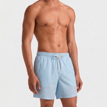 Vilebrequin - Ultrafeine Woll-badeshorts Für Herren Mit Tailoring-mironadelstreifen - Bademode - Moopea - Blau - Größe S – Bild 3