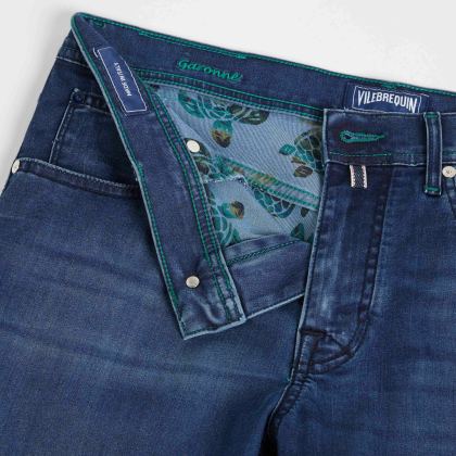Vilebrequin - Tahiti Turtles Denim-bermudashorts Für Herren - Bermuda - Garonne - Blau - Größe 36 – Bild 6