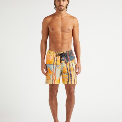 Vilebrequin - Voile Et Pins 360° Badeshorts Für Herren - Vilebrequin X Paul Signac - Bademode - Moopea - Gelb - Größe S – Bild 3