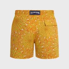 Vilebrequin - Kurze Mosaic Urchin Stretch-badeshorts Für Herren - Bademode - Monrise - Orange - Größe XXL