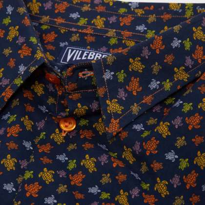 Vilebrequin - Micro Ronde Des Tortues Hemd Aus Baumwollvoile Für Herren - Hemd - Caracal - Orange - Größe XXXL – Bild 5