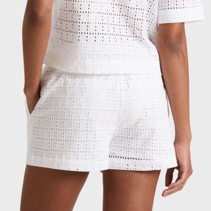 Vilebrequin - Damen Shorts Mit Geometrischer Lochstickerei - Shorty - Faiza - Weiss - Größe M – Bild 4