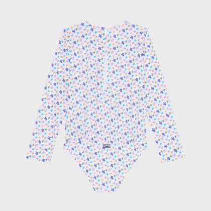 Vilebrequin - Micro Ronde Des Tortues Rashguard-badeanzug Mit Reißverschluss Für Mädchen - Rashguard - Galaxy - Weiss - Größe 8 – Bild 2