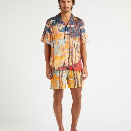 Vilebrequin - Voile Et Pins Bowling-hemd Aus Leinen Für Herren - Hemd - Chelly - Gelb - Größe S